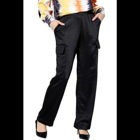 GREY by Jhoan Sebastian Grey Satin Cargo Pant Black - Regular - Picture 1 of 1